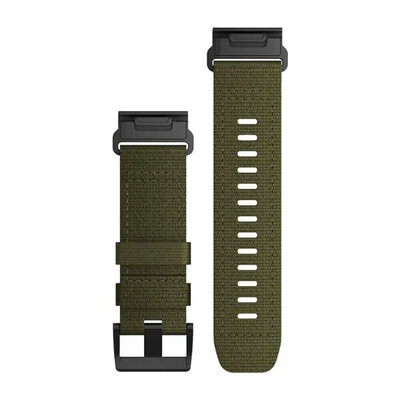 bracelet en nylon Garmin 26mm (pour Garmin Fenix 8/7X/6X (51mm), Tactix etc.), vert, QuickFit, 010-13010-10