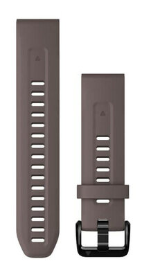 bracelet en silicone Garmin 20mm (pour Garmin Fenix 8/7S/6S (43mm), etc.), gris V4, QuickFit, 010-13102-10