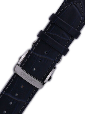 Bracelet en cuir Orient UDEYDSD 22mm (pour modèles ET0T, AK00), bleu