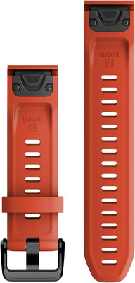 bracelet en silicone Garmin 20mm (pour Garmin Fenix 8/7S/6S (43mm), etc.), rouge V2, QuickFit, 010-13102-02