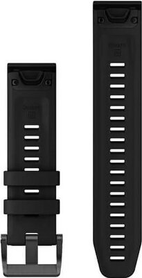bracelet en silicone Garmin 22mm (pour Garmin Fenix 8/7/6 (47mm), Epix 2 etc.), noir, QuickFit, + partie rallongée, 010-13113-02