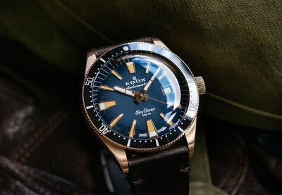 Edox SkyDiver Bronze Date Automatic 80126-brn-buidr Limited Edition 600pcs