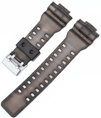 bracelet de montre en plastique Ricardo Felino 16mm (pour Casio G-Shock GA-100, GA-110, GD-120, GLS-100), noir V1