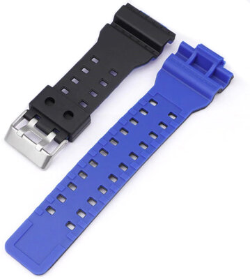 bracelet de montre en plastique Ricardo Felino 16mm (pour Casio G-Shock GA-100, GA-110, GD-120, GLS-100), noir V4