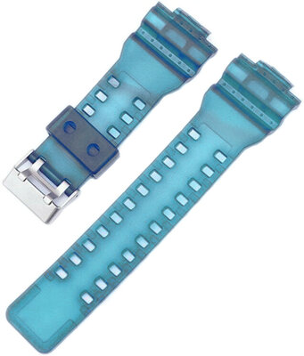 bracelet de montre en plastique Ricardo Felino 16mm (pour Casio G-Shock GA-100, GA-110, GD-120, GLS-100), bleu