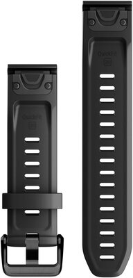 Bracelet en silicone Garmin 20mm (pour Garmin Fenix 8/7S/6S (43mm), aj.), noir V1, QuickFit, 010-13102-00