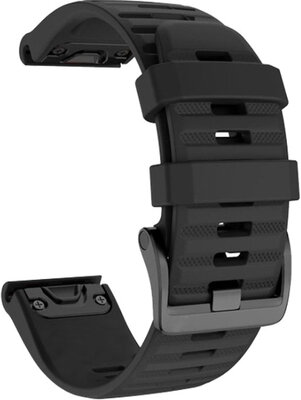bracelet en silicone Ricardo Livigno 22mm, Black, QuickFit