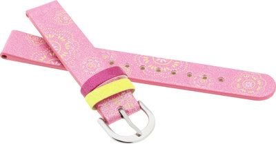 bracelet en cuir JVD RJ7171.2 14mm, rose, pour enfant