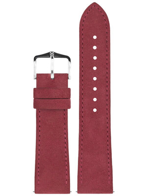 bracelet en cuir Hirsch Osiris Nubuk M 03433161-2, rouge, veau, longueur M, Quick Release