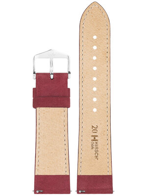 bracelet en cuir Hirsch Osiris Nubuk M 03433161-2, rouge, veau, longueur M, Quick Release