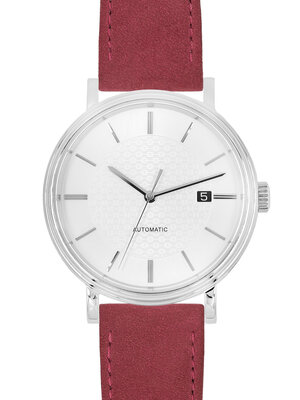 bracelet en cuir Hirsch Osiris Nubuk M 03433161-2, rouge, veau, longueur M, Quick Release