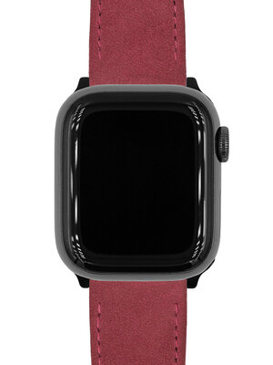 bracelet en cuir Hirsch Osiris Nubuk M 03433161-2, rouge, veau, longueur M, Quick Release