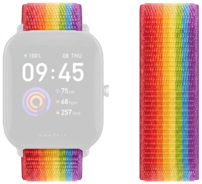 bracelet en nylon Ricardo Madesimo 22mm, Rainbow, Quick Release