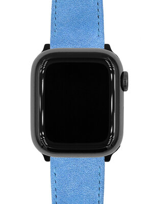 bracelet en cuir Hirsch Osiris Nubuk M 03433183-2, bleu, veau, longueur M, Quick Release