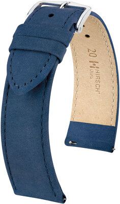 Bracelet en cuir Hirsch Osiris Nubuk L 03433080-2, bleu, veau