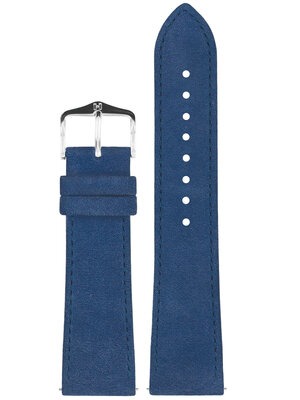 bracelet en cuir Hirsch Osiris Nubuk M 03433180-2, bleu, veau, longueur M, Quick Release