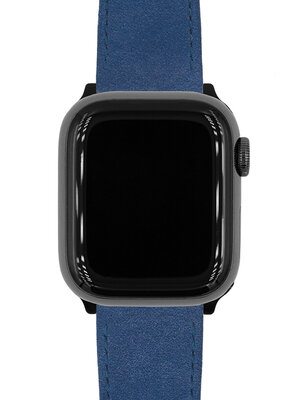 bracelet en cuir Hirsch Osiris Nubuk M 03433180-2, bleu, veau, longueur M, Quick Release