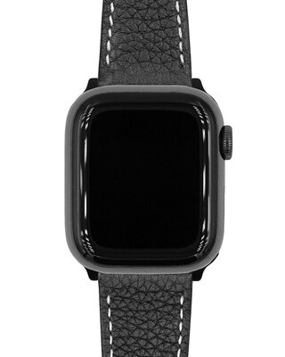 bracelet en cuir Hirsch Bologna L 01802050-2, noir, veau, longueur L, Quick Release