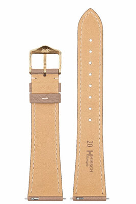 bracelet en cuir Hirsch Bologna M 01802137-1, marron, veau, longueur M, Quick Release