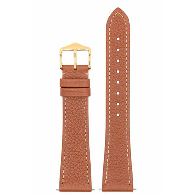 bracelet en cuir Hirsch Bologna M 01802170-1, marron, veau, longueur M, Quick Release