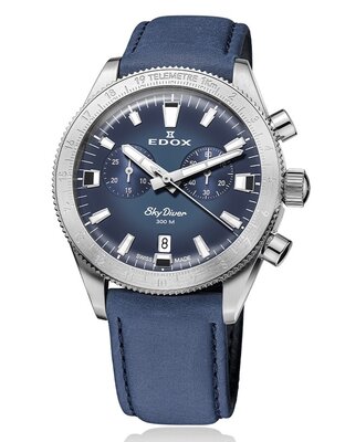 Edox SkyDiver Chronograph Quartz 10116-3-buidn Limited Edition 1000pcs ( + bracelet de rechange )