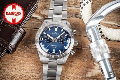 Edox SkyDiver Chronograph Quartz 10116-3-buidn Limited Edition 1000pcs ( + bracelet de rechange )