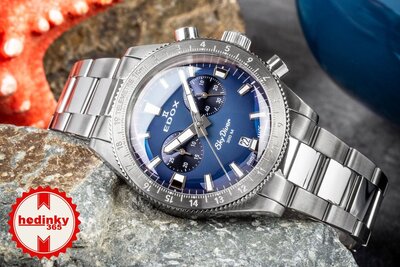 Edox SkyDiver Chronograph Quartz 10116-3-buidn Limited Edition 1000pcs ( + bracelet de rechange )