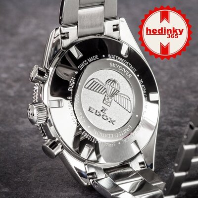 Edox SkyDiver Chronograph Quartz 10116-3-buidn Limited Edition 1000pcs ( + bracelet de rechange )