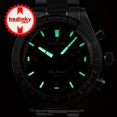 Edox SkyDiver Chronograph Quartz 10116-3-buidn Limited Edition 1000pcs ( + bracelet de rechange )