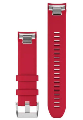 bracelet en silicone Garmin 22mm (pour Garmin Fenix 8/7/6 (47mm), Epix 2 etc.), rouge V4, QuickFit, 010-12738-17