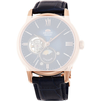 Bracelet en cuir Orient UL017011P0 21mm (pour modèle RA-AS00), bleu