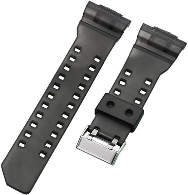 bracelet de montre Ricardo Cassola 16m (pour Casio G-Shock GA-100, GA-110, GD-120, GLS-100), noir, transparent