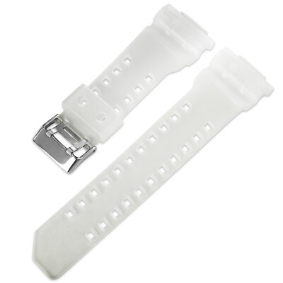 bracelet de montre Ricardo Cassola 16mm (pour Casio G-Shock GA-100, GA-110, GD-120, GLS-100), blanc, transparent