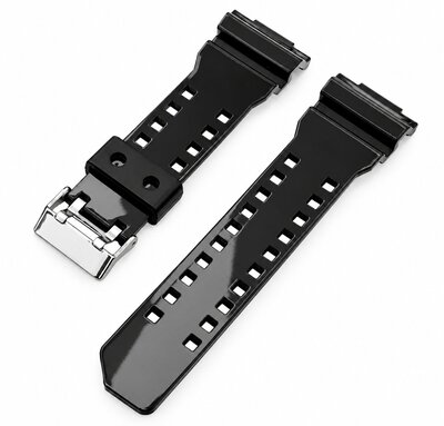 bracelet de montre Ricardo Cassola 16mm (pour Casio G-Shock GA-100, GA-110, GD-120, GLS-100), noir V8