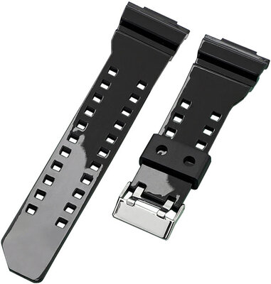 bracelet de montre Ricardo Cassola 16mm (pour Casio G-Shock GA-100, GA-110, GD-120, GLS-100), noir V8