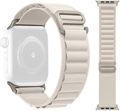 bracelet textile Ricardo (pour Apple Watch 42/44/45/49mm), blanc