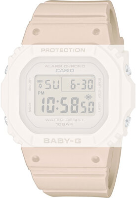 Bracelet pour Casio G-Shock, plastique, rose, boucle argentée (pour BGD-565)