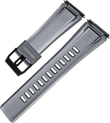 Bracelet pour Casio G-Shock, plastique, gris, boucle noire (pour les modèles GA-2000SKE)