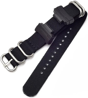 Bracelet textile Ricardo Opicina 22mm (pour Casio G-Shock GA-100/110/120, DW-5600, GD-100), noir, NATO