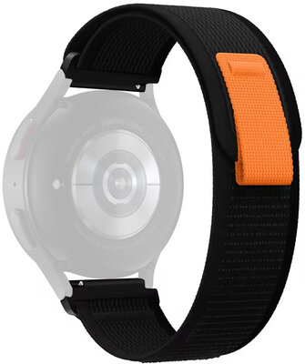 bracelet en nylon Ricardo Carezza 22mm, Black/Gray, Quick Release