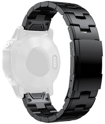 Bracelet en acier Ricardo 26mm (pro Garmin Fenix 8/7X/6X (51mm), Tactix aj.), noir V2, QuickFit