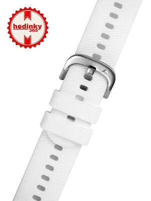 bracelet en silicone Ricardo Marmolada 18mm, White, Quick Release