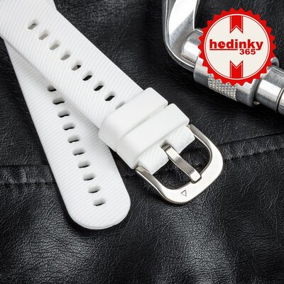 bracelet en silicone Ricardo Marmolada 18mm, White, Quick Release