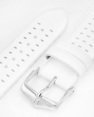 bracelet en caoutchouc Hirsch NYAD M 0920099100-2, blanc, caoutchouc naturel, longueur M, Quick Release