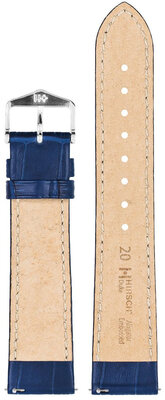 bracelet en cuir Hirsch Duke S 01028380-2, bleu, veau, longueur S, Quick Release