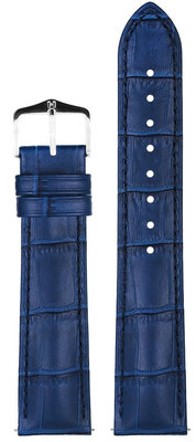 bracelet en cuir Hirsch Duke S 01028380-2, bleu, veau, longueur S, Quick Release
