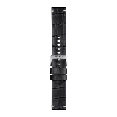 bracelet en cuir Tissot T852.046.775 22mm, noir, Quick Release