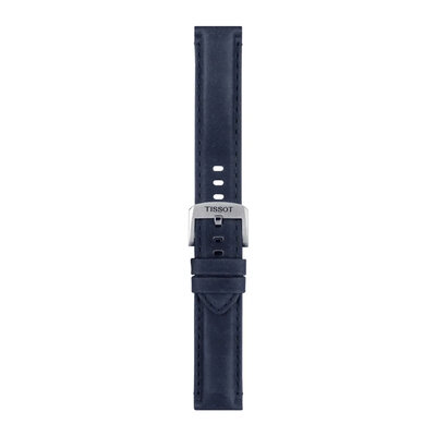 bracelet en cuir Tissot T852.046.831 20mm, bleu, Quick Release