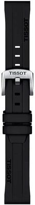 bracelet en silicone Tissot T852.047.455 18mm, noir, Quick Release