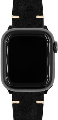 Bracelet en cuir Hirsch Serro L 05564050-2, noir, daim, Limited Edition, longueur L, Quick Release